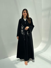 C 2172 Black Beaded Dantel Abaya