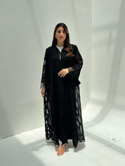 C 2173 Black Dantel Abaya