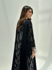 C 2173 Black Dantel Abaya