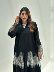 C 2174 Black Dantel Abaya