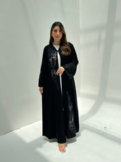 C 2175 Black Crystal Lace Abaya