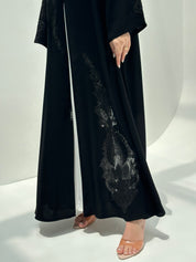 C 2175 Black Crystal Lace Abaya