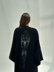 C 2175 Black Crystal Lace Abaya