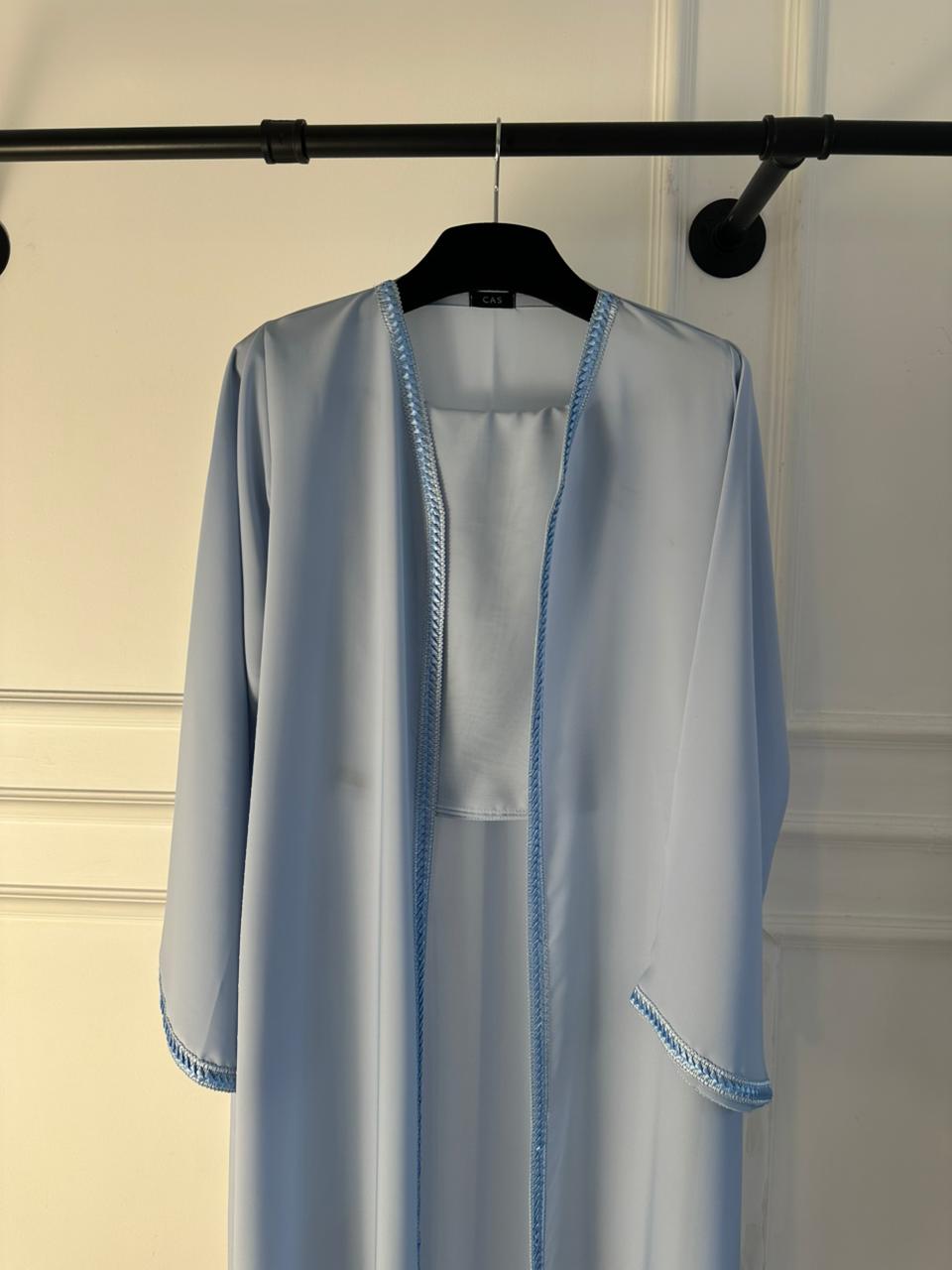 C 2178-03 Sky Blue Lace Abaya