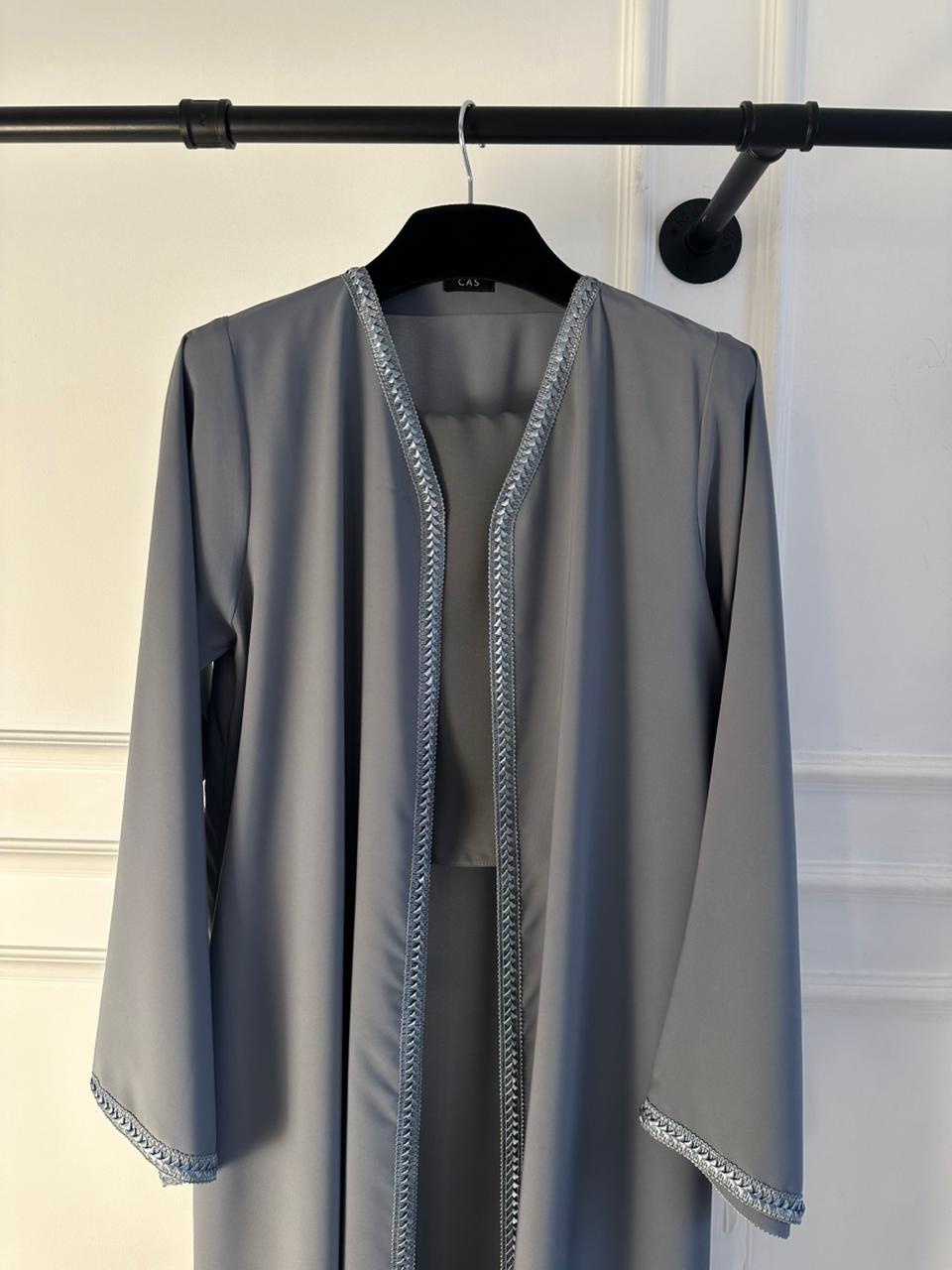 C 2178-05 Grey Lace Abaya
