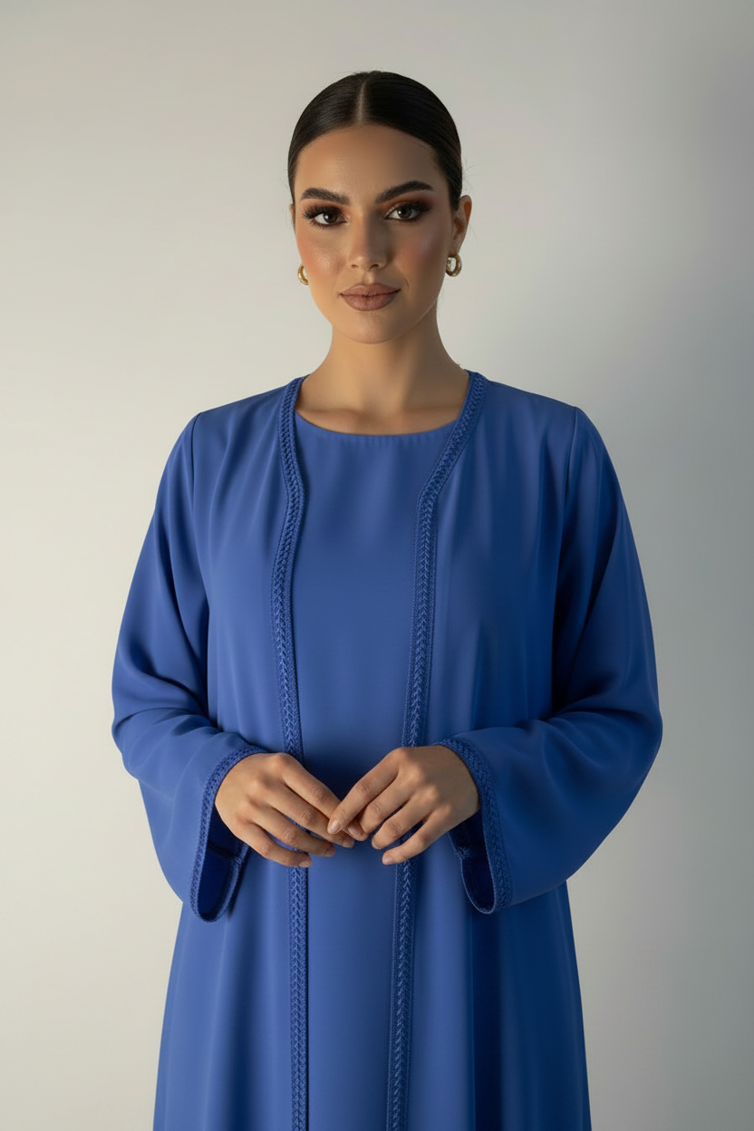 C 2178-06 Royal Blue Lace Abaya