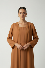 C 2178-07 Deep Orange Lace Abaya
