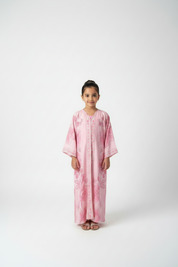 C 2181 Cupcake Pink Printed Kids Abaya