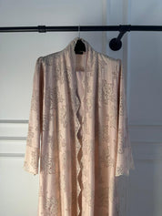 C 2187-01 Peach Pink Dantel Abaya