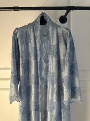 C 2187-02 Periwinkle Blue Dantel Abaya