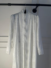 C 2187-03 Pure White Dantel Abaya