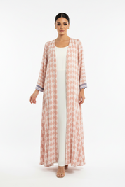 C 2189 Powder Pink Diamond Printed Abaya