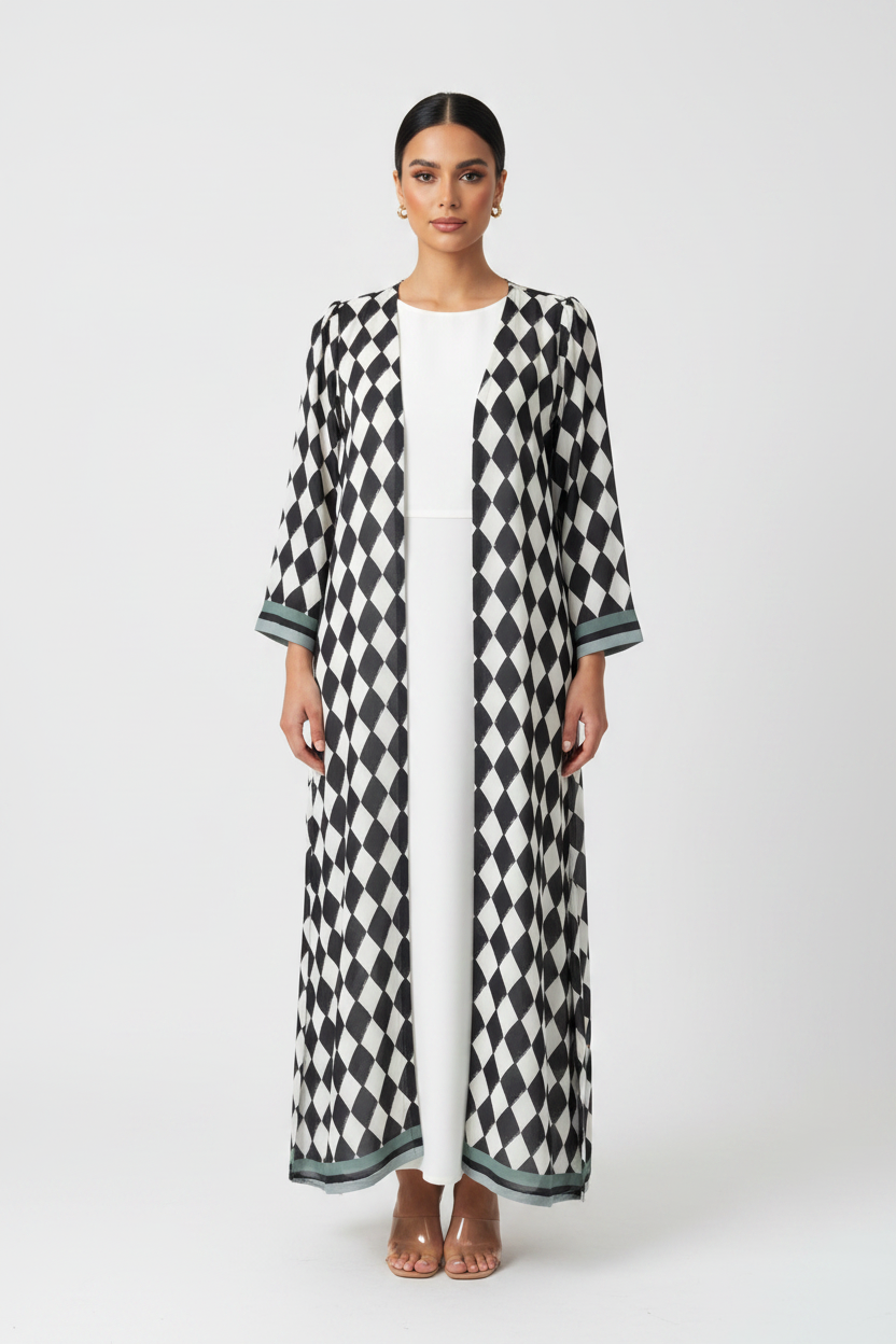 C 2190 Black Diamond Printed Abaya