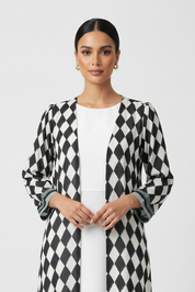 C 2190 Black Diamond Printed Abaya