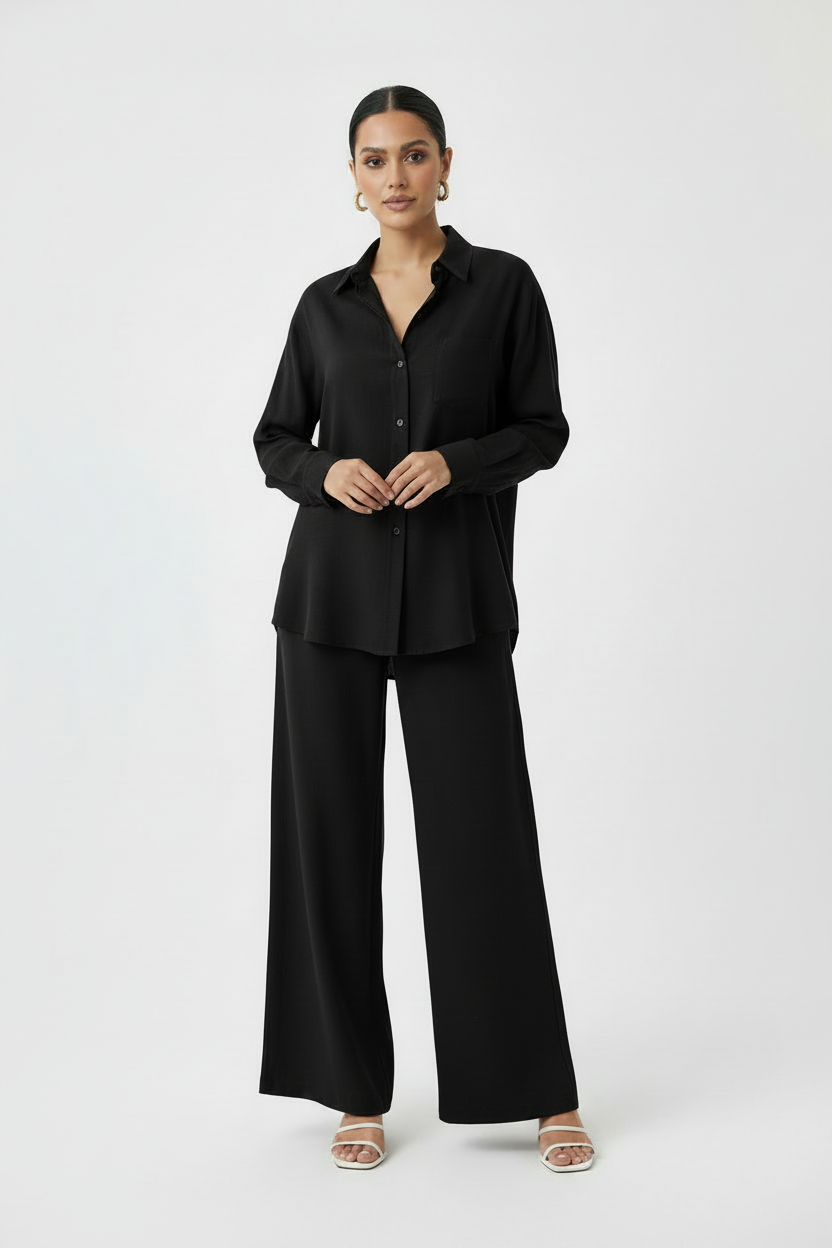 C 2193-02 Black Linen Travel Set