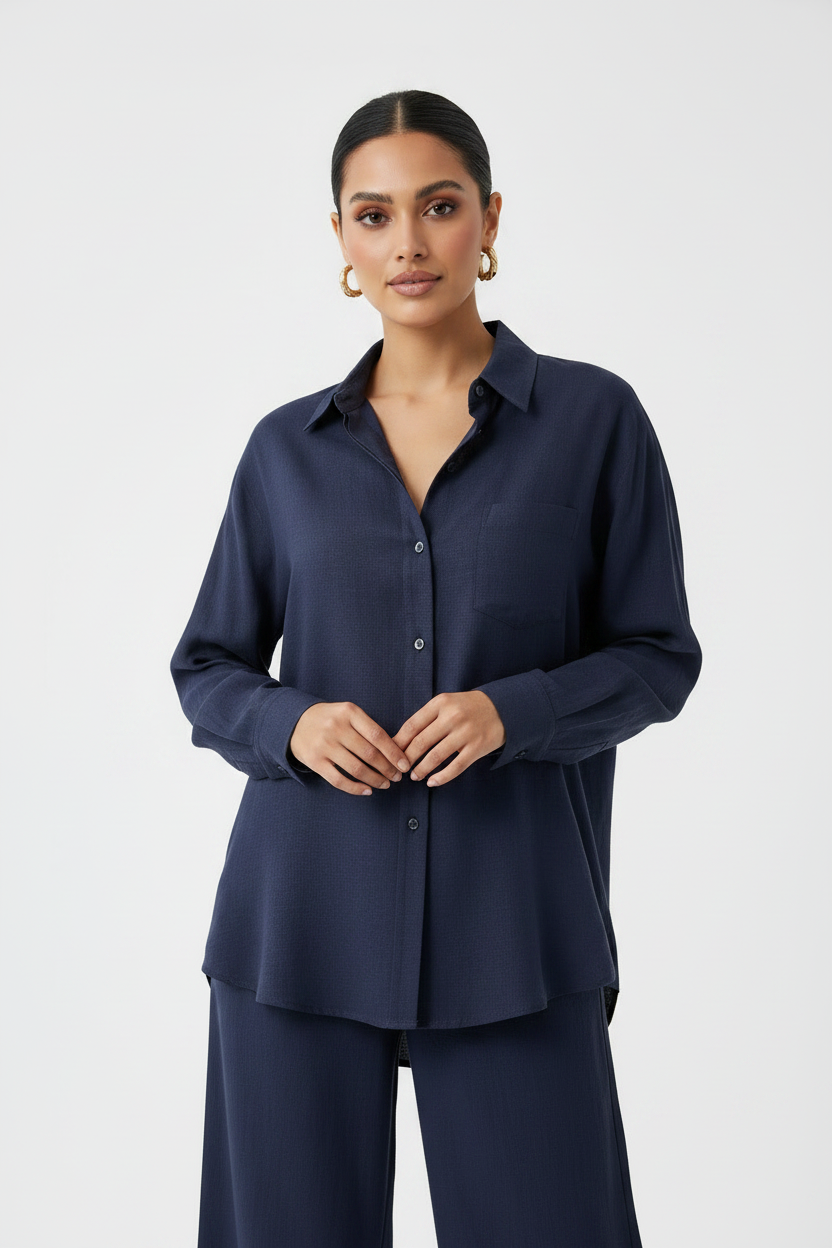 C 2193 Navy Blue Linen Travel Set