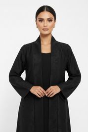 C 2195 Black Floral Rhinestone Abaya