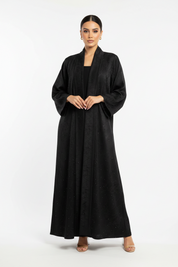 C 2196 Black Striped Rhinestone Abaya