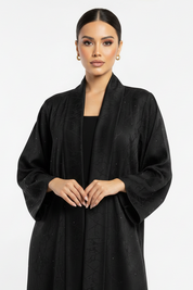 C 2196 Black Striped Rhinestone Abaya