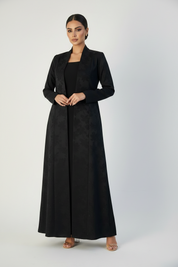 C 2197 Black Floral Rhinestone Abaya
