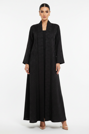 C 2198 Black Swirls Rhinestone Abaya
