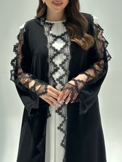 C 2208 Black Lace Abaya