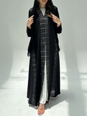 C 2209 Black Lace Abaya