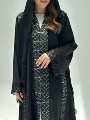 C 2209 Black Lace Abaya