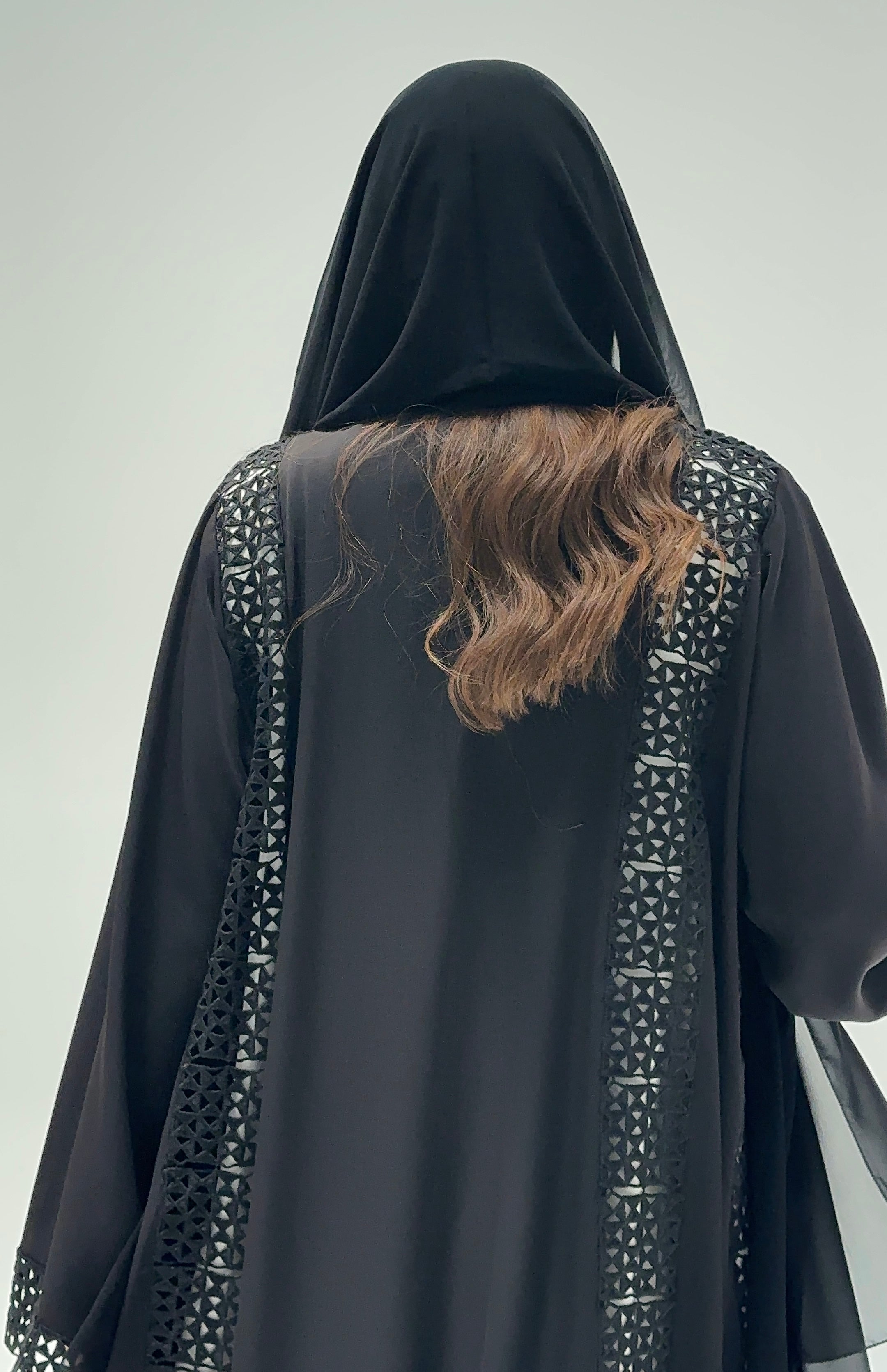C 2209 Black Lace Abaya