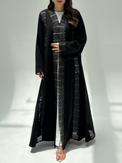 C 2209 Black Lace Abaya