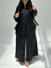 C 2210 Black Jacquard Abaya