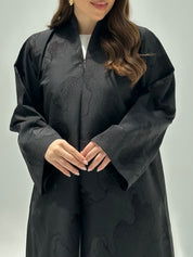 C 2210 Black Jacquard Abaya