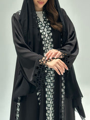 C 2213 Black Lace Abaya