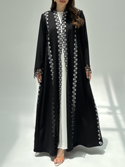 C 2213 Black Lace Abaya
