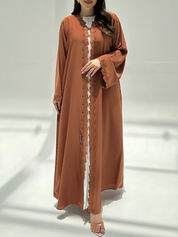 C 2218 Marmalade Orange Lace Abaya