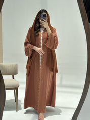 C 2218 Marmalade Orange Lace Abaya
