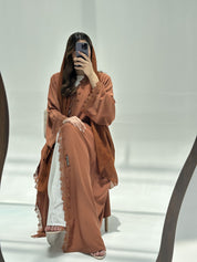 C 2218 Marmalade Orange Lace Abaya