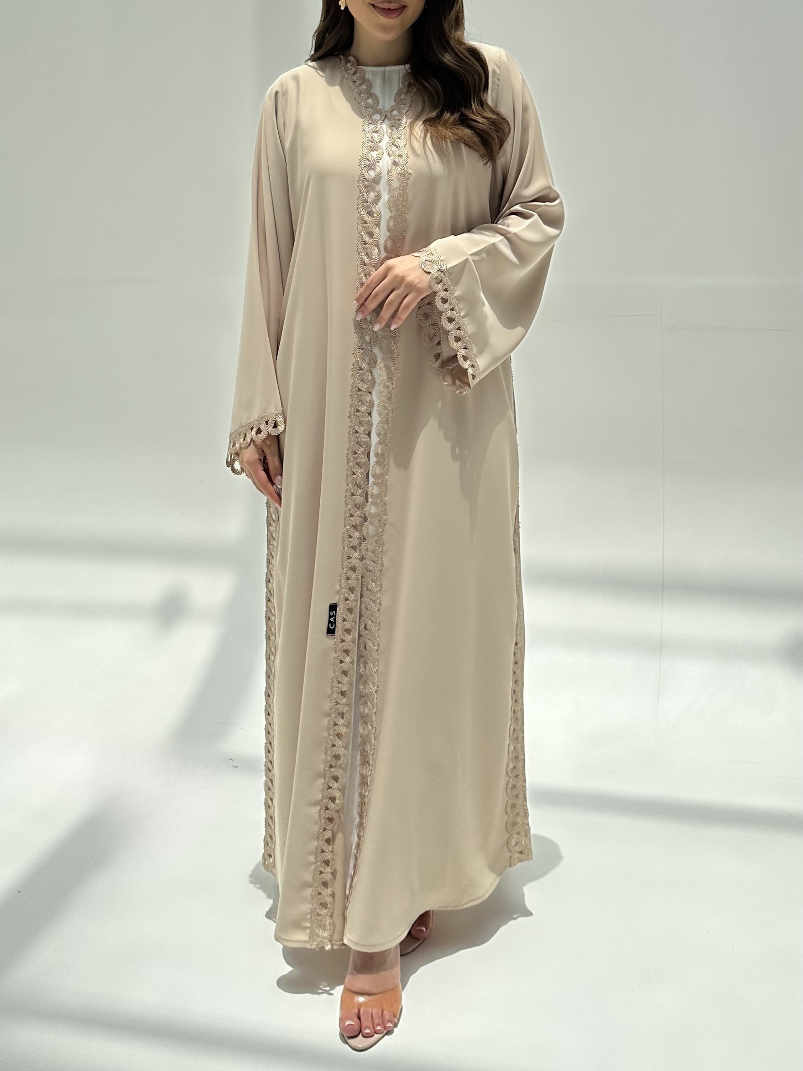 C 2219 Cream Lace Abaya