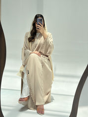 C 2219 Cream Lace Abaya