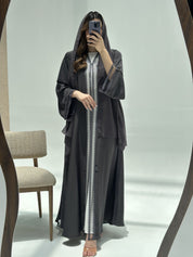 C 2220 Charcoal Lace Abaya