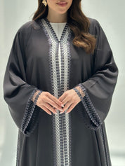 C 2220 Charcoal Lace Abaya