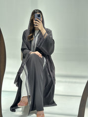 C 2220 Charcoal Lace Abaya