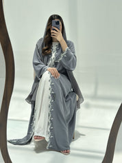 C 2221 Silver Fern Lace Abaya