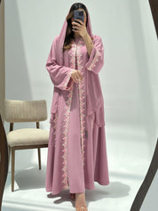 C 2222 Carnation Pink Lace Abaya