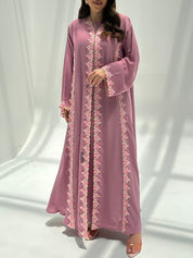 C 2222 Carnation Pink Lace Abaya