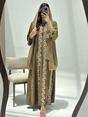 C 2224 Dusky Olive Lace Abaya