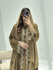 C 2224 Dusky Olive Lace Abaya
