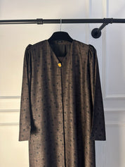 C 2227-01 Chocolate Brown Polka Dot Abaya