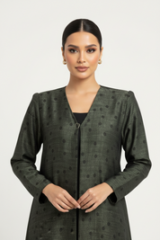 C 2227-04 Hunter Green Polka Dot Abaya
