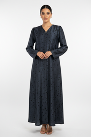 C 2227-05 Steel Blue Polka Dot Abaya